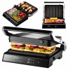 Barbecue, kontaktný, panini, skladací elektrický gril Transa Electronics DualPlate čierny 2200 W