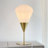 Dyberg Larsen Stolová lampa Ballon, biela/mosadzová, 46 cm - 9354