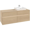 VILLEROY & BOCH Collaro závesná skrinka pod umývadlo na dosku (umývadlo vpravo), 4 zásuvky, s LED osvetlením, 1400 x 500 x 548 mm, Nordic Oak, C075B0VJ