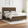 vidaXL Boxspring posteľ s matracom tmavohnedá 180x200 cm látka - Hnedá - 166868-101226