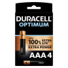 Duracell - optimum 200 alkaline battery aaa lr03 4 unit