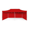 Nožnicový párty stan 3x6m oceľový PREMIUM - 4ks plné bočné steny - Červený