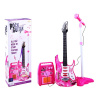 LEAN TOYS Gitara so zosilňovačom a mikrofónom ružová