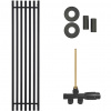 CERANO - Kúpeľňový radiátorový set Francesco - ústredné vykurovanie - bočné jednobodové pripojenie - 872W - čierna matná - 1500x390 mm