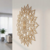 Drevená nástenná dekorácia Mandala Lotus 90 cm HDF - Buk