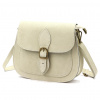 Dámska krémová kabelka cez rameno z semišovej kože Luka 25-020 21,5 x 16 x 7 cm
