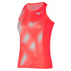 Dámsky top Mizuno Printed Tank - fierry coral - Červený, Oranžový (S)
