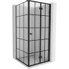Mexen Mist-F T, 1-krídlový skladací sprchový kút pravý 90 x 90 cm, číre sklo-čierna mriežka, 8A6T-090-090-70-77-P
