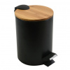 Siko Spirella pedálový odpadkový koš ADONIS matná černá ocel bambusové víko 3 L 10.20919