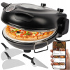 Elektrická mini pec na pizzu Ruhhy s keramickým kameňom, 1200 W, 420 °C