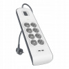 Belkin Prepäťová zásuvková lišta do 900J 8x AC Schuko +2x USB-A BSV804VF2M-V2