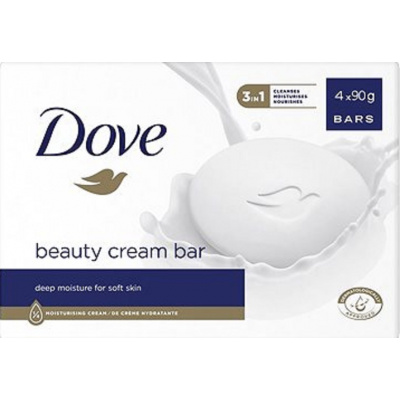 Dove Beauty Cream Bar krémové toaletné mydlo 4 x 90 g