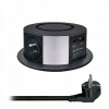 Solight 3z + USB A + C 20W PD, Wireless 10W, výsuvný blok zásuviek, 2m, čierny