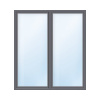Balkónové dvere plastové dvojkrídlové so štulpom ESG ARON Basic biele/antracit 1250 x 2050 mm
