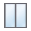 Balkónové dvere plastové dvojkrídlové so štulpom ESG ARON Basic biele/antracit 1300 x 1900 mm