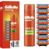 Gillette Fusion5 náhradné hlavice 8 ks + gél na holenie 200 ml darčeková sada