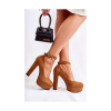Hnedé dámske lodičky na platforme vo výpredaji, JM6057-4 CAMEL__21116-37 37