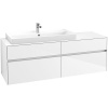 VILLEROY & BOCH Collaro závesná skrinka pod umývadlo na dosku (umývadlo vľavo), 4 zásuvky, 1600 x 500 x 548 mm, Glossy White, C02900DH