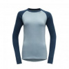 Devold Expedition Merino 235 Shirt Wmn flood/cameo L; Modrá triko