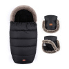PETITEMARS PETITE&MARS Set zimný fusak Comfy 4v1 + rukavice na kočík Furry Variant: PETITE&MARS Set zimný fusak Comfy 4v1 + rukavice na kočík Furry Forever Black