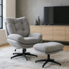 Otočné kreslo FREMONT s podnožkou, sivé