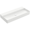 VILLEROY & BOCH Memento 2.0 závesné umývadlo bez otvoru, bez prepadu, 1000 x 470 mm, Stone White, s povrchom CeramicPlus, 4A22A3RW