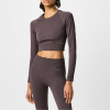USA Pro Sleeve Seamless Crop Top Espresso 16 (44)