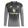 adidas Manchester United Long Sleeve Goalkeeper Shirt 2025 2026 Adults Grey XL