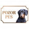 Slovenský kopov - Kovová tabuľka POZOR PES