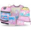 BAAGL SET 5 Zippy Plus Rainbow Unicorn: aktovka, penál, sáček, zástěra, peněženka