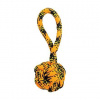 Preťahovadlo s uzlovanou loptou HipHop ROPE ø 7cm /20 cm, neón oranžová, čierna, žltá