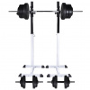 zahrada-XL Stojan na drepy so sadou činiek barbell a dumbbell 60,5 kg 275349