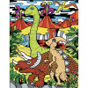 Omaľovánky Colorvelvet Zamatový obrázok Dinosaury