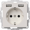 2USB 2U-449337 zásuvka do steny VDE, s USB, detská ochrana IP20 čisto biela, matná; 2U-449337