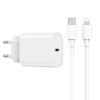 Sieťová nabíjačka WIWU Wi-U001 PD 20W 1x USB-C biela + kábel USB-C - Lightning