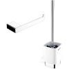 Nimco Set WC kefa a Držiak na toaletný papier – keramika Kibo chróm Ki-set-94KN-26