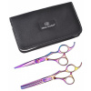 OLIVIA GARDEN SilkCut Rainbow SET - sada profi kaderníckych nožníc 5.75 + efilačky 6.35