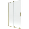 Mexen Velar, 2-krídlová posuvná vaňová zástena 110 x 150 cm, 8mm číre sklo, zlatý lesklý profil, 896-110-000-01-50