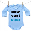 Boodyy Modré body s dlhým rukávom Budem veľký brat 68 (3-6 mesiacov)