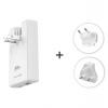 Swissten cestovní adaptér GaN USB-C + USB-A 65w výměnné vidlice (US, EU, UK) bílý (22071420)