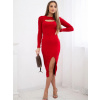 Dámske midi šaty v červenej farbe 69456, ZVOĽTE VEĽKOSŤ OBLEČENIA UNI ( S, M , L )