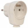 TRACON ELECTRIC Vidlica so zásuvkou plastová biela, uhlová, 250V AC, 16A