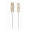GEMBIRD CABLEXPERT Kabel USB 2.0 AM na Type-C kabel (AM/CM), 2m, pogumovaný, bílý, blister, PREMIUM QUALITY (CC-USB2R-AMCM-2M-W)
