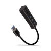 AXAGON HMA-CR3A, USB 3.2 Gen 1 hub, porty 3x USB-A + čtečka karet SD/microSD, kovový, kabel USB-A 20cm HMA-CR3A