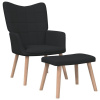 Relaxačné kreslo s podnožkou, čierne, látka-ForU-327936