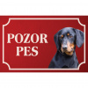 Slovenský kopov - Kovová tabuľka POZOR PES