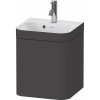 DURAVIT Happy D.2 Plus c-bonded závesná skrinka s nábytkovým umývadielkom s otvorom, 1 dvierka, pánty vľavo, 400 x 360 x 480 mm, grafit super matná, HP4633O80800000