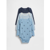GAP Baby body, 3 ks Modrá 0-3M Modrá Modrá
