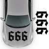 NÁLEPKA Grafika na auto, kapotu - ČÍSLO 666, Číslice, Numbers 45x84,5 cm