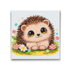 Vymalujsisam.sk Maľovanie podľa čísiel - Ježko s veľkými očami Veľkosť: 30x30cm, Rám: Na plastovej doske